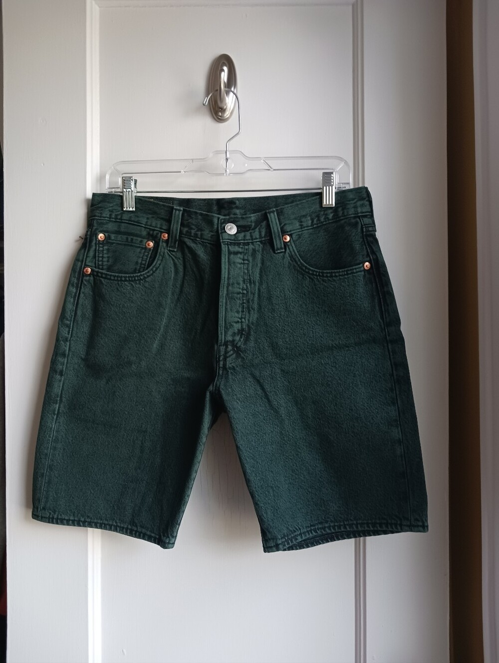 Levi's 501 Green Denim Shorts 30 X 9